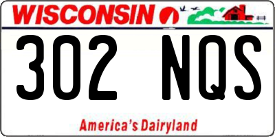 WI license plate 302NQS