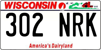 WI license plate 302NRK