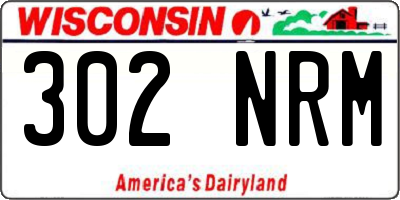 WI license plate 302NRM