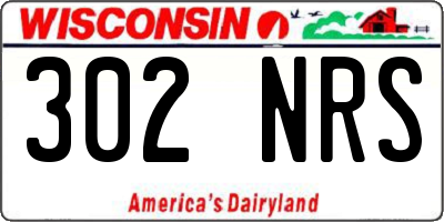 WI license plate 302NRS