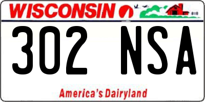 WI license plate 302NSA