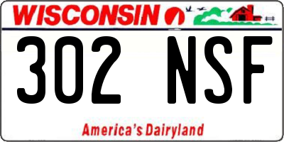 WI license plate 302NSF