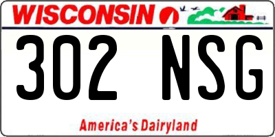 WI license plate 302NSG