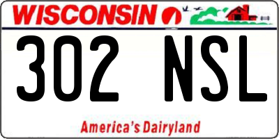 WI license plate 302NSL