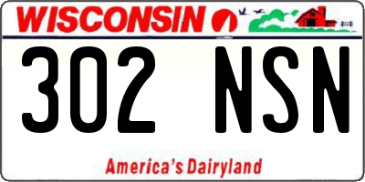 WI license plate 302NSN