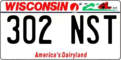 WI license plate 302NST
