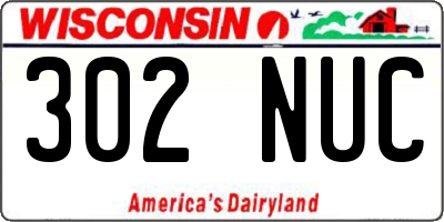 WI license plate 302NUC