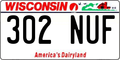 WI license plate 302NUF