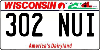 WI license plate 302NUI