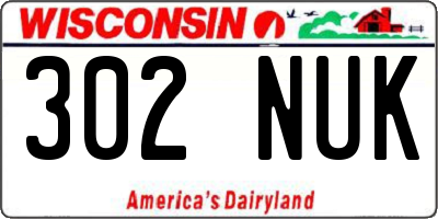 WI license plate 302NUK