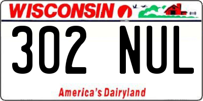 WI license plate 302NUL