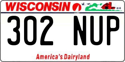 WI license plate 302NUP