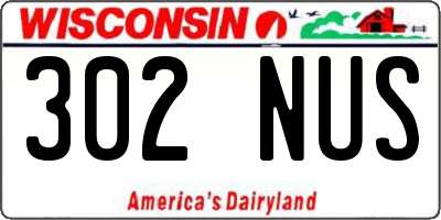 WI license plate 302NUS