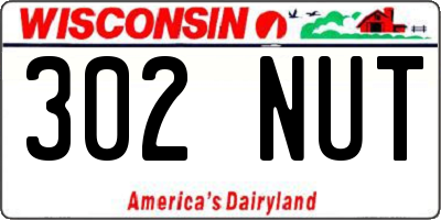 WI license plate 302NUT