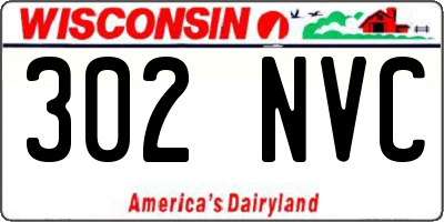 WI license plate 302NVC