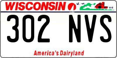 WI license plate 302NVS