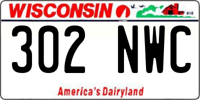 WI license plate 302NWC