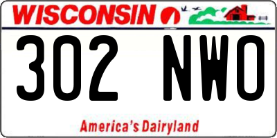 WI license plate 302NWO