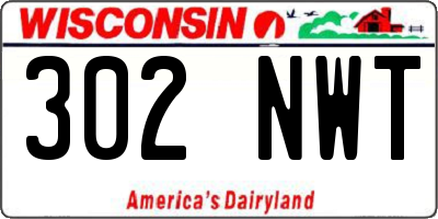 WI license plate 302NWT