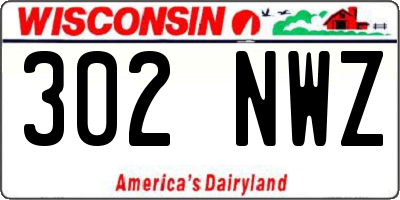WI license plate 302NWZ
