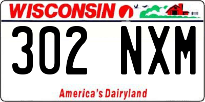 WI license plate 302NXM