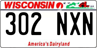WI license plate 302NXN