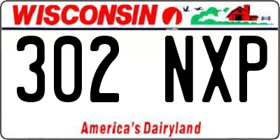 WI license plate 302NXP