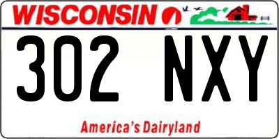 WI license plate 302NXY