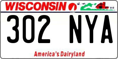 WI license plate 302NYA