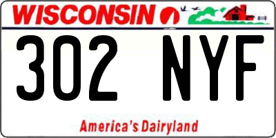 WI license plate 302NYF