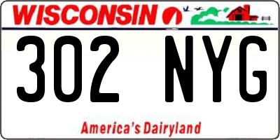 WI license plate 302NYG
