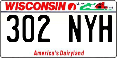 WI license plate 302NYH