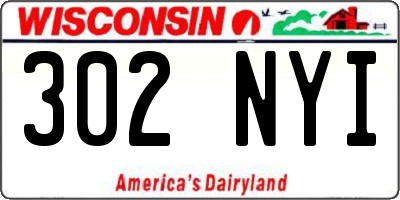 WI license plate 302NYI