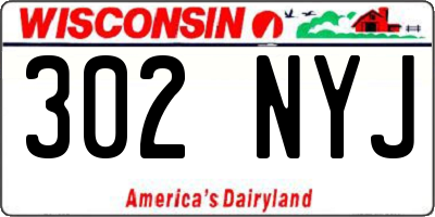 WI license plate 302NYJ