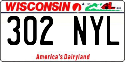 WI license plate 302NYL