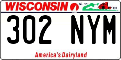 WI license plate 302NYM