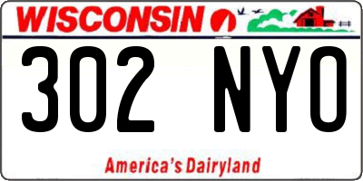 WI license plate 302NYO