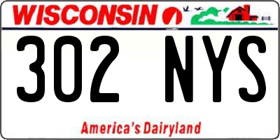 WI license plate 302NYS
