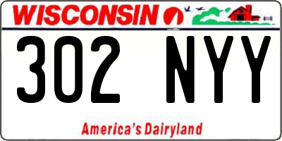 WI license plate 302NYY
