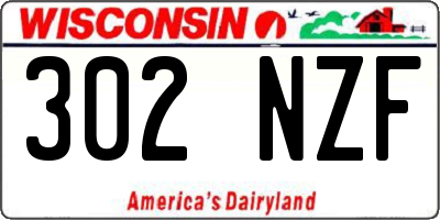 WI license plate 302NZF