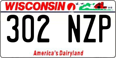 WI license plate 302NZP