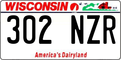 WI license plate 302NZR