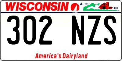 WI license plate 302NZS