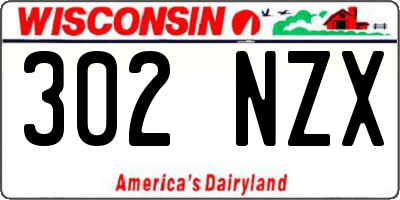 WI license plate 302NZX