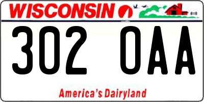 WI license plate 302OAA