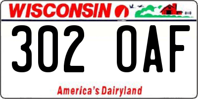 WI license plate 302OAF