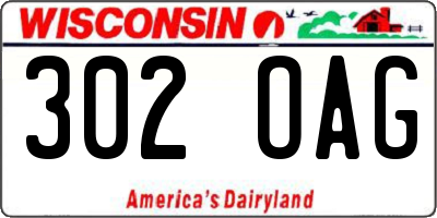 WI license plate 302OAG