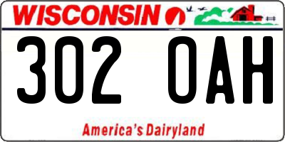 WI license plate 302OAH