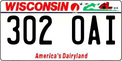 WI license plate 302OAI