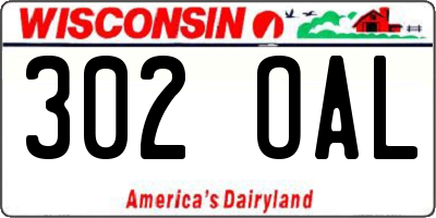 WI license plate 302OAL